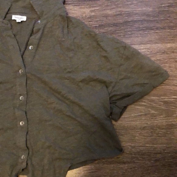 Splendid Cropped Tie Shirt - Picture 4 of 9